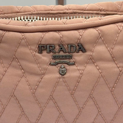PRADA Shoulder Bag Purse Quilting Nylon Pink Authentic