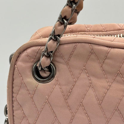 PRADA Shoulder Bag Purse Quilting Nylon Pink Authentic