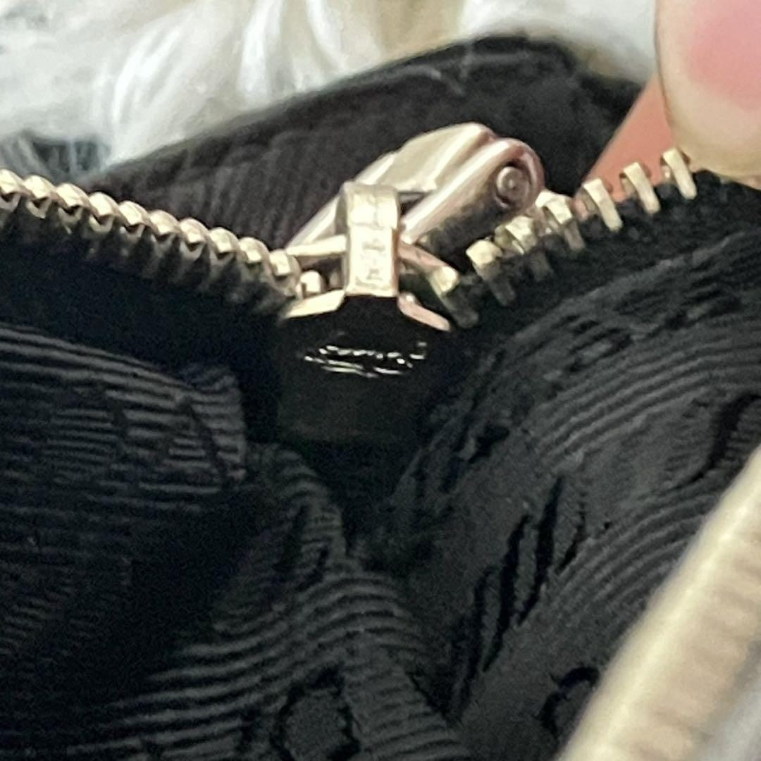 PRADA Shoulder Bag Purse 2way Quilting Chain Nylon Black Authentic