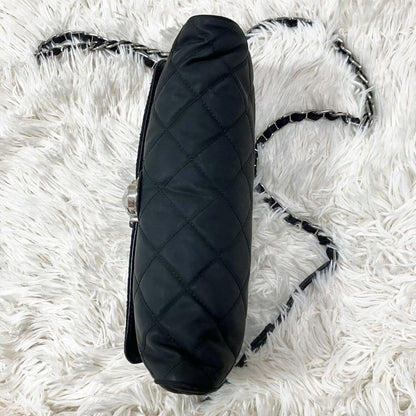 PRADA Shoulder Bag Purse 2way Quilting Chain Nylon Black Authentic