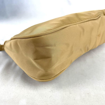 PRADA Accessory Pouch Hand Pouch Logo Nylon Beige Authentic