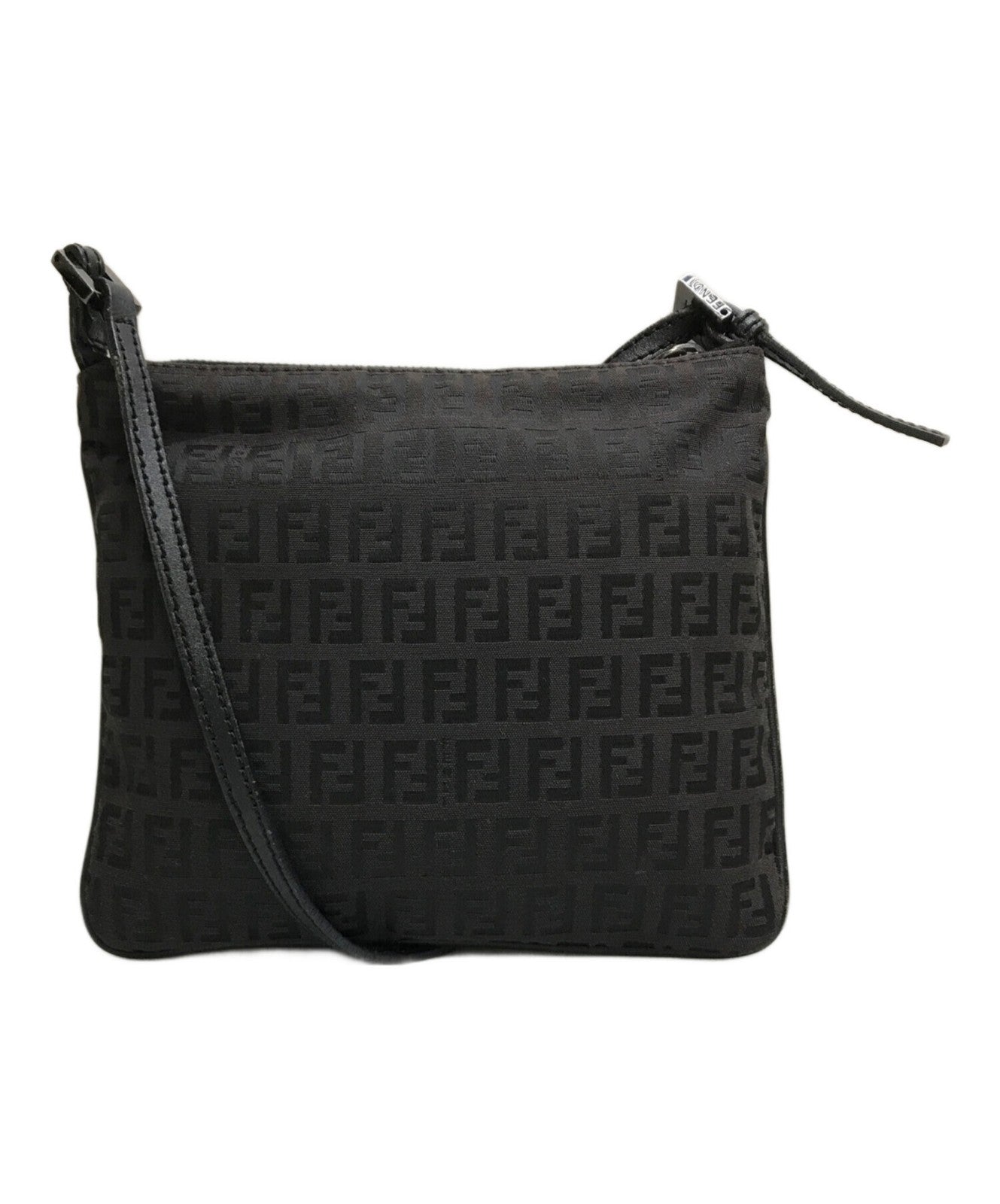 FENDI Shoulder Bag Purse FF Zucchino Black Authentic