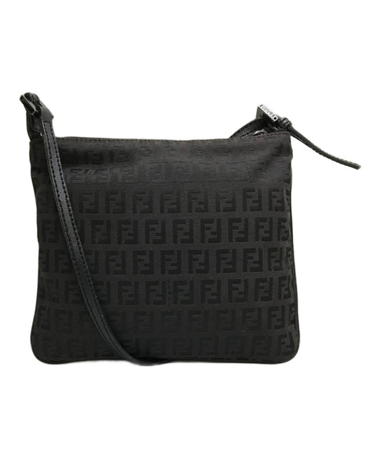 FENDI Shoulder Bag Purse FF Zucchino Black Authentic