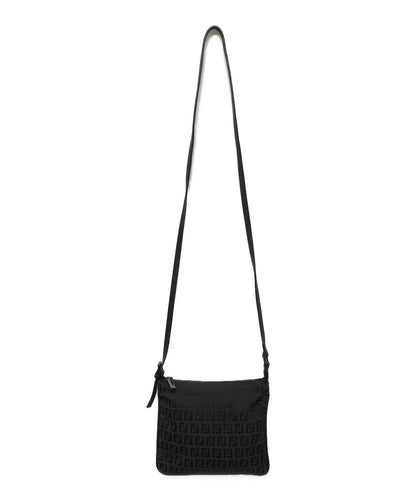 FENDI Shoulder Bag Purse FF Zucchino Black Authentic