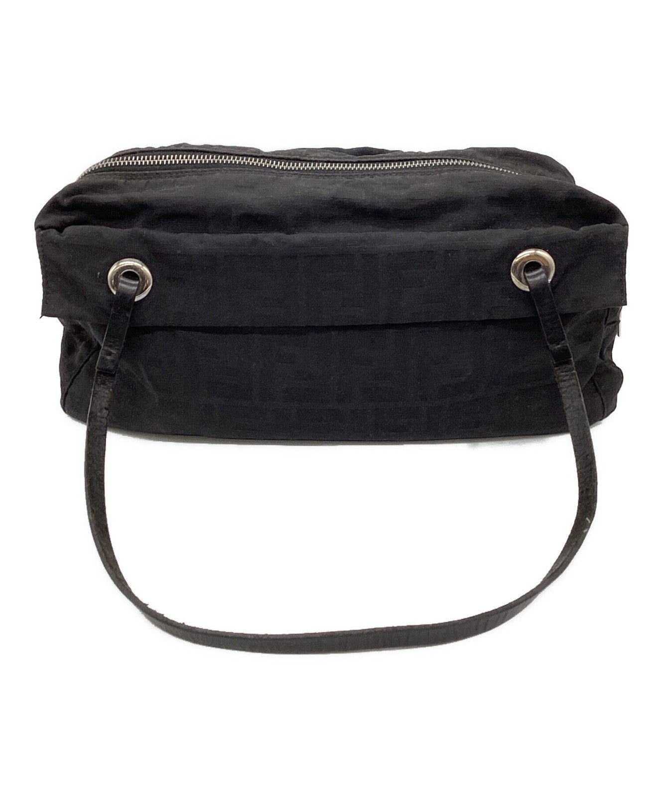 FENDI Shoulder Bag Purse FF Zucca Black Authentic
