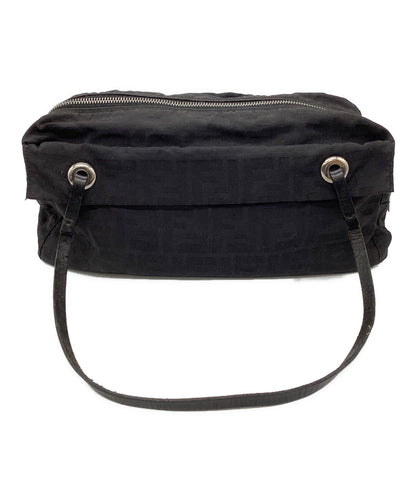 FENDI Shoulder Bag Purse FF Zucca Black Authentic