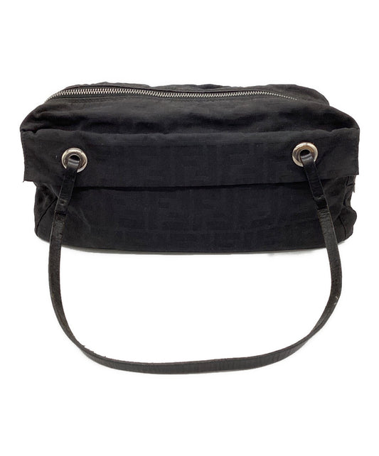 FENDI Shoulder Bag Purse FF Zucca Black Authentic