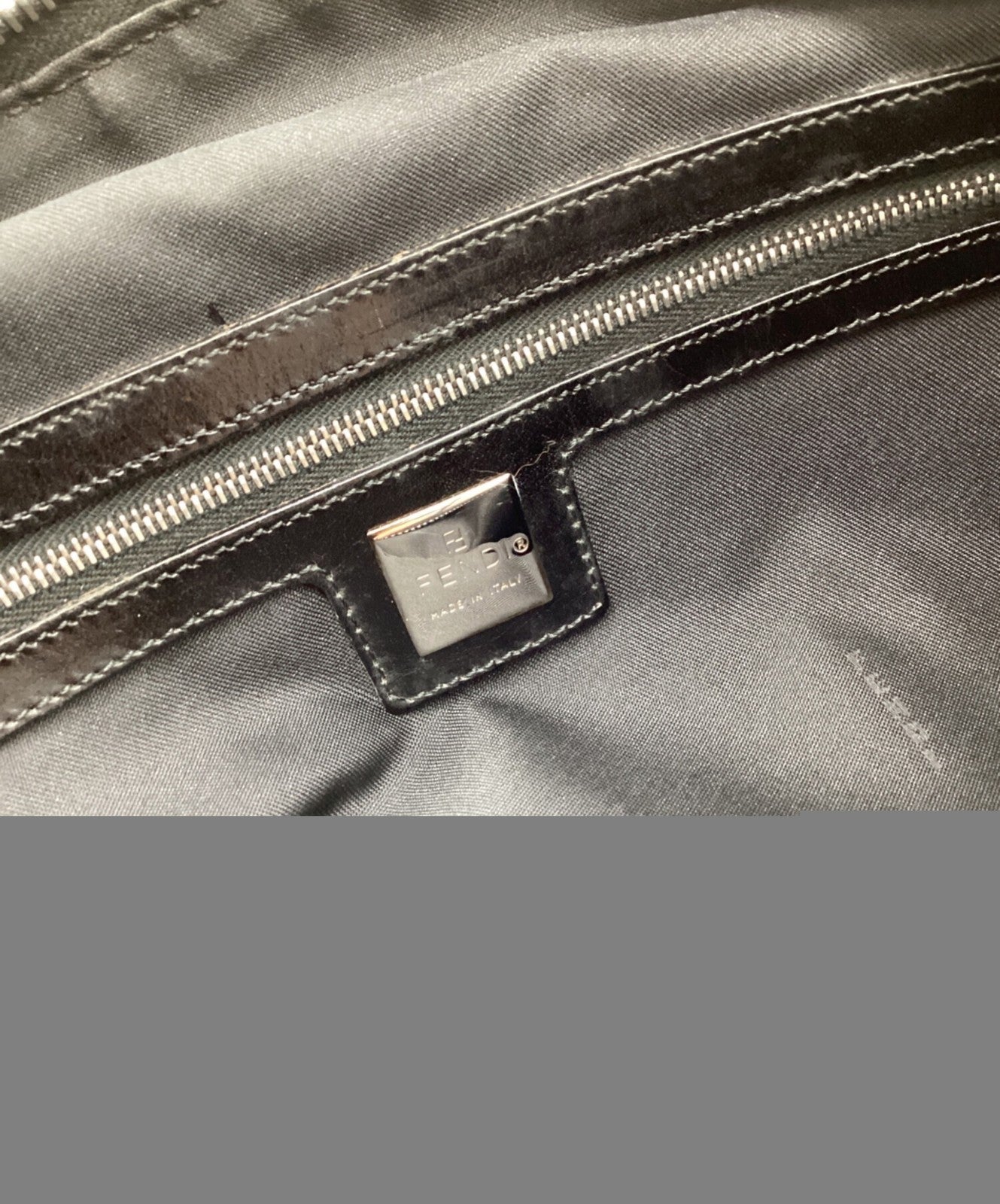 FENDI Shoulder Bag Purse FF Zucca Black Authentic