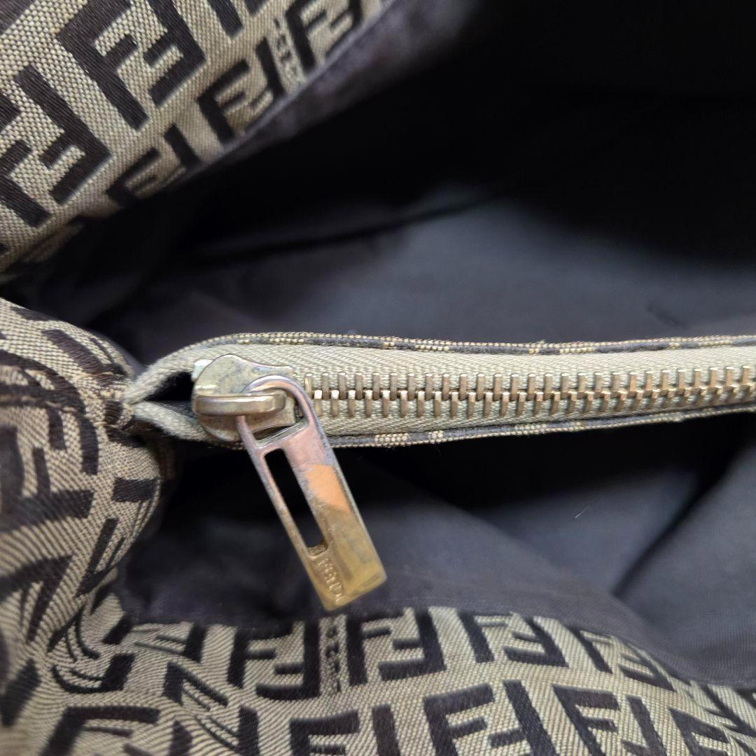 FENDI Hand Bag Tote Purse FF Zucchino Authentic