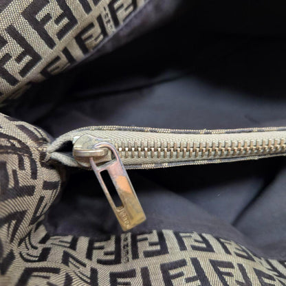 FENDI Hand Bag Tote Purse FF Zucchino Authentic