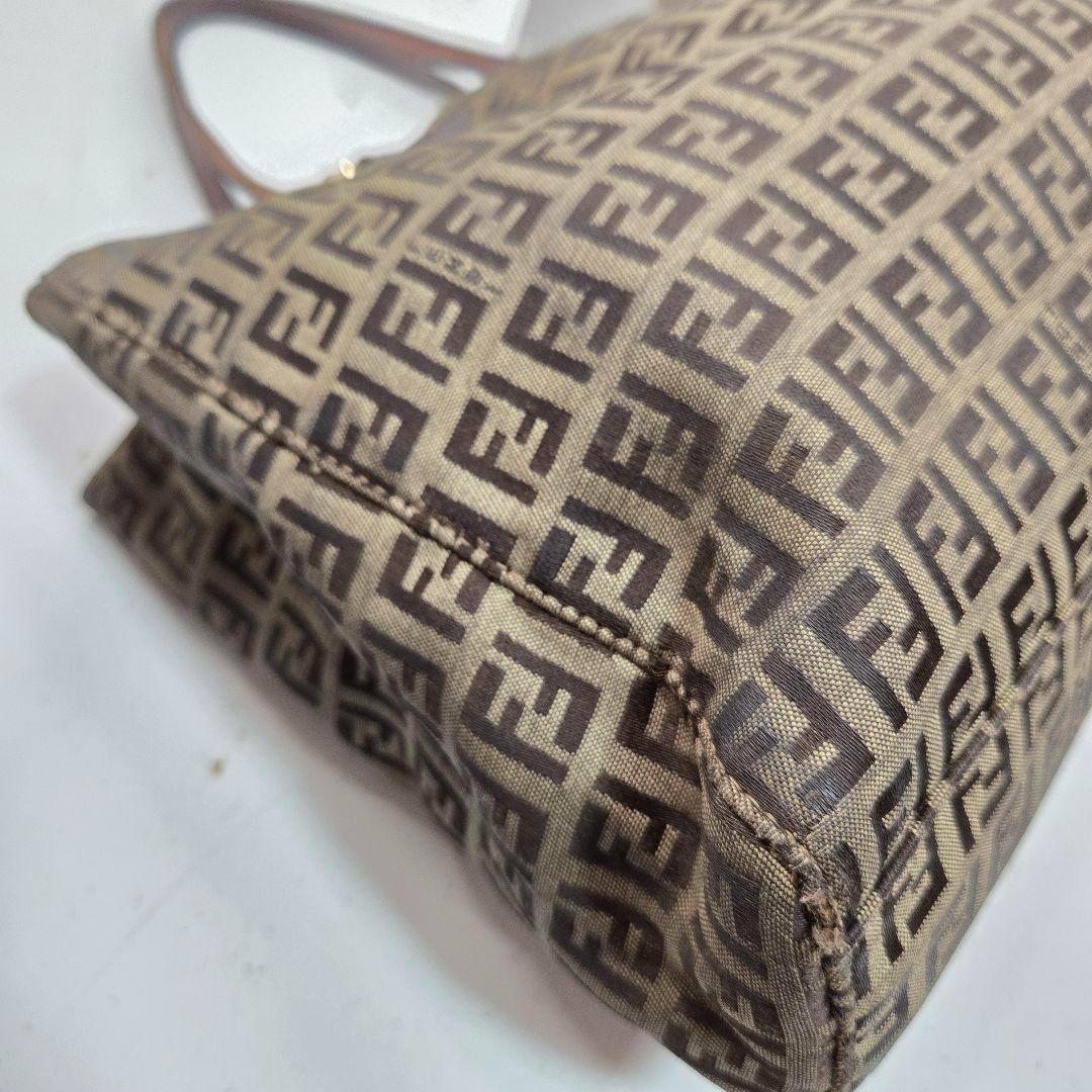 FENDI Hand Bag Tote Purse FF Zucchino Authentic