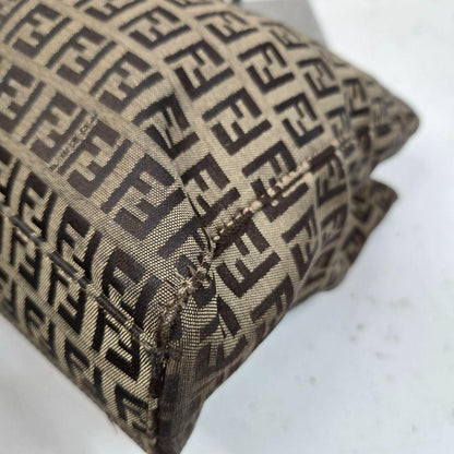 FENDI Hand Bag Tote Purse FF Zucchino Authentic