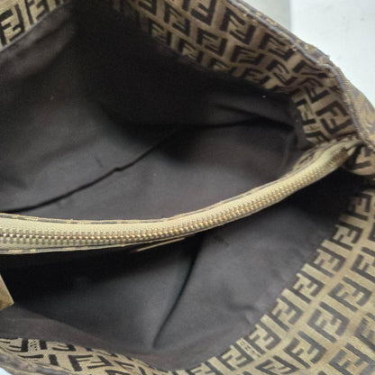 FENDI Hand Bag Tote Purse FF Zucchino Authentic