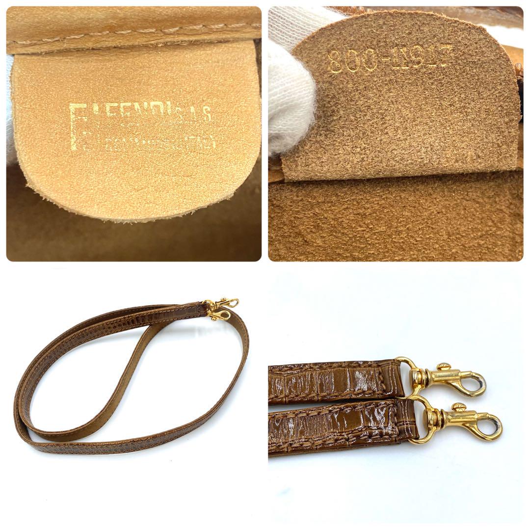 FENDI Shoulder Bag Purse 2way Suede Leather Brown Authentic