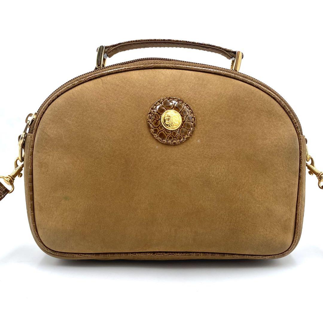 FENDI Shoulder Bag Purse 2way Suede Leather Brown Authentic