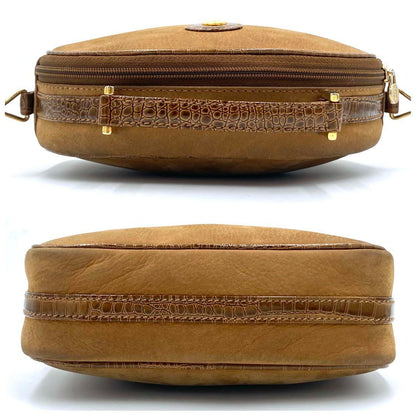 FENDI Shoulder Bag Purse 2way Suede Leather Brown Authentic
