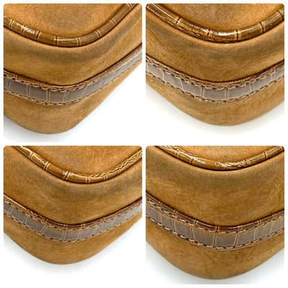 FENDI Shoulder Bag Purse 2way Suede Leather Brown Authentic