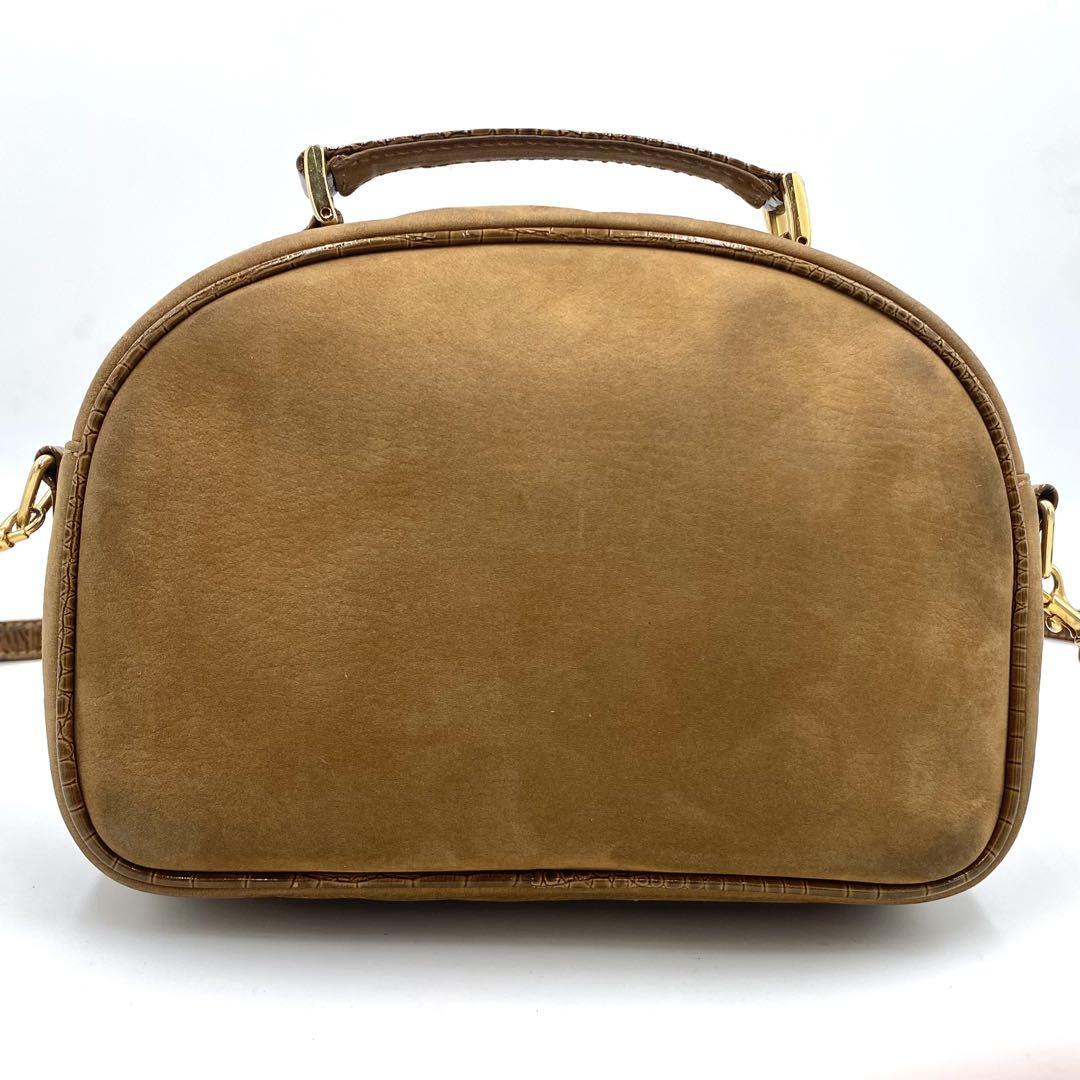 FENDI Shoulder Bag Purse 2way Suede Leather Brown Authentic