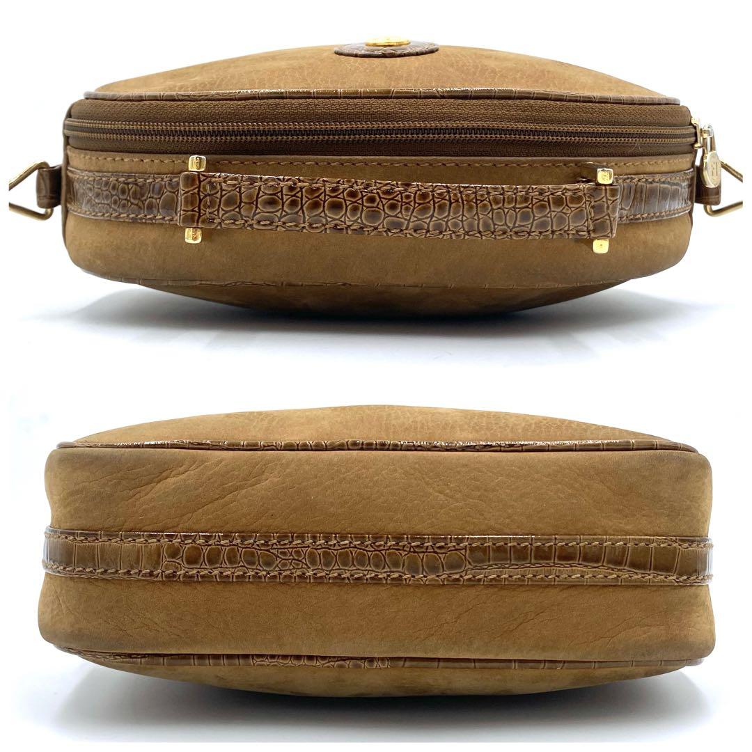 FENDI Shoulder Bag Purse 2way Suede Leather Brown Authentic