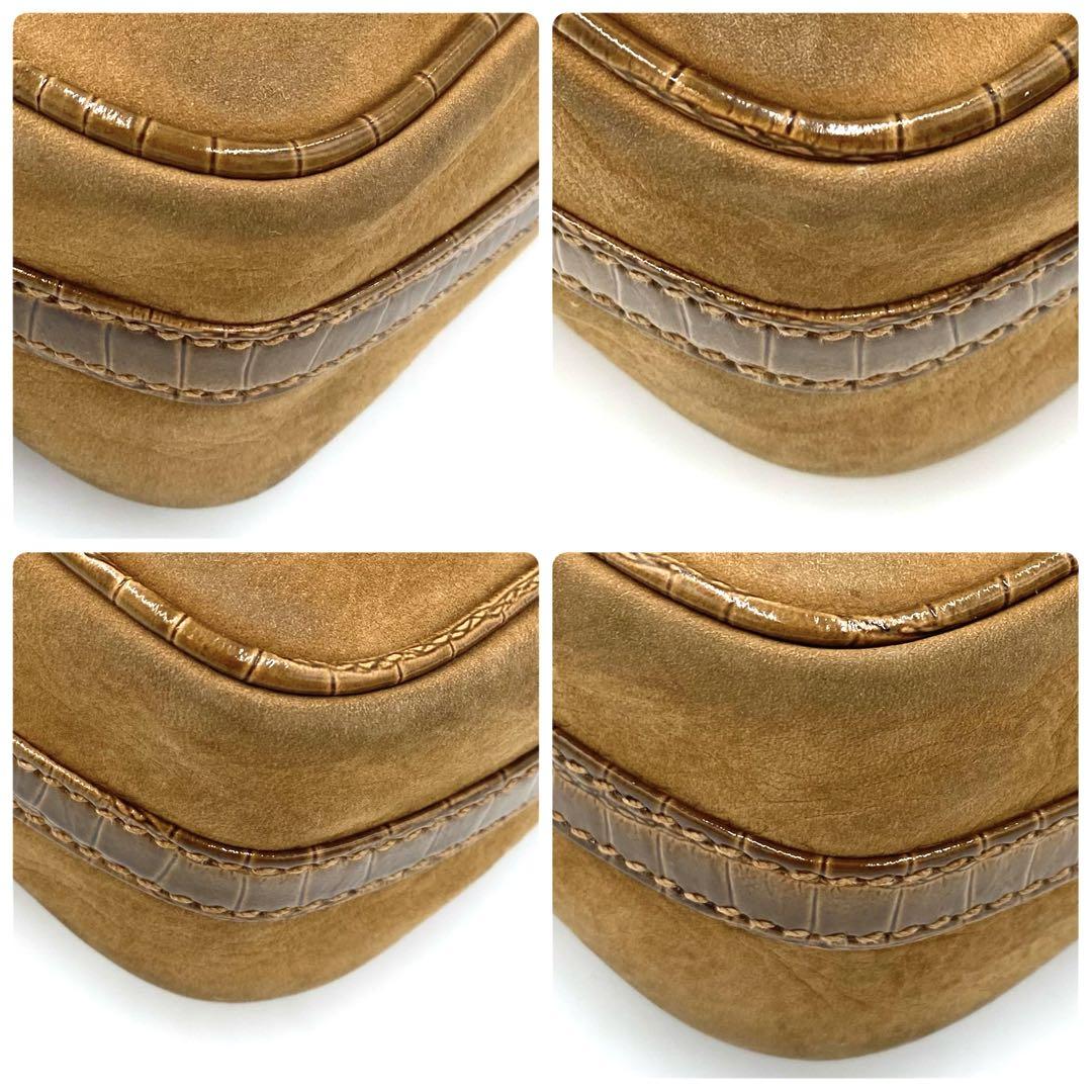 FENDI Shoulder Bag Purse 2way Suede Leather Brown Authentic
