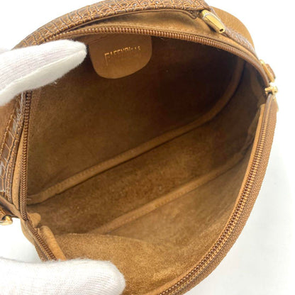 FENDI Shoulder Bag Purse 2way Suede Leather Brown Authentic