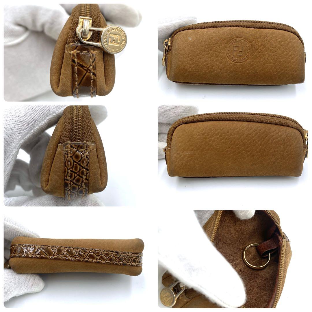 FENDI Shoulder Bag Purse 2way Suede Leather Brown Authentic
