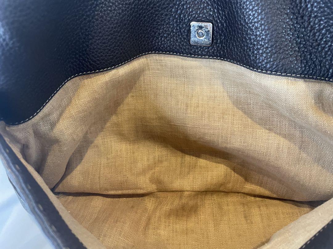FENDI Shoulder Bag Purse Selleria Leather Brown Authentic