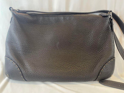 FENDI Shoulder Bag Purse Selleria Leather Brown Authentic