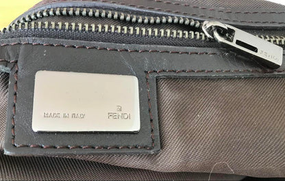 FENDI Shoulder Bag Purse FF Zucchino Canvas Authentic