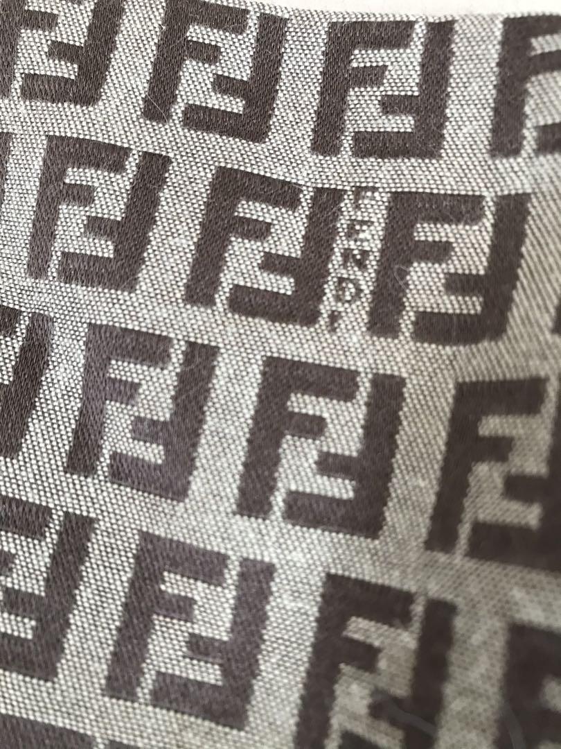 FENDI Shoulder Bag Purse FF Zucchino Canvas Authentic