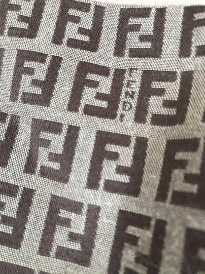 FENDI Shoulder Bag Purse FF Zucchino Canvas Authentic
