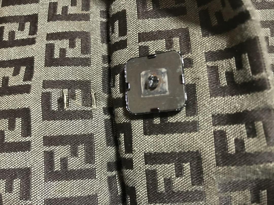 FENDI Shoulder Bag Purse FF Zucchino Canvas Authentic