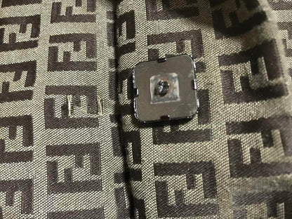 FENDI Shoulder Bag Purse FF Zucchino Canvas Authentic