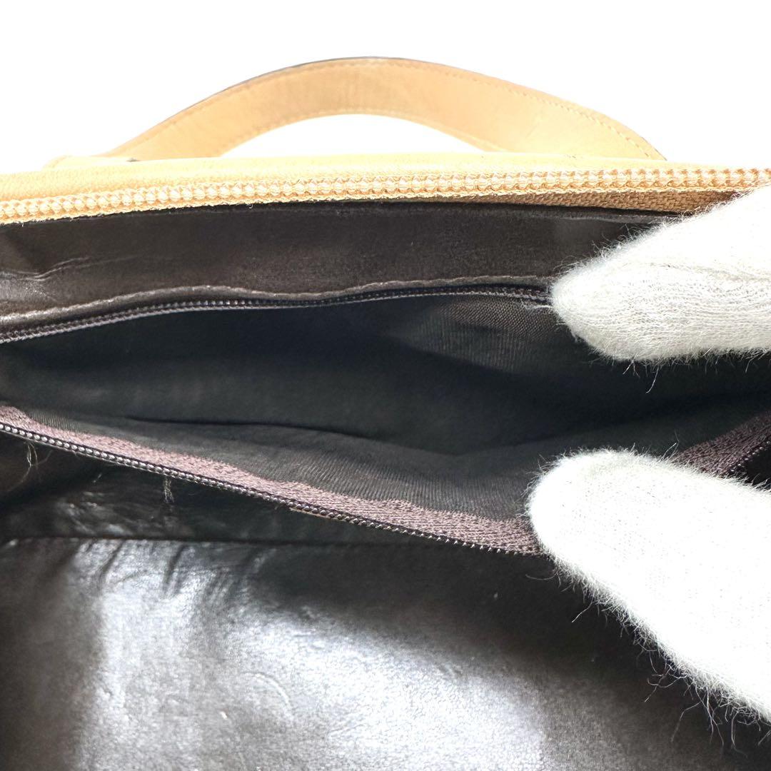 FENDI Mini Boston Hand Bag Tote Purse Pecan PVC Leather Brown Authentic