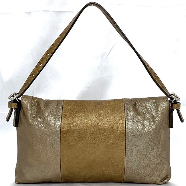 Chloe Chloe Shoulder Bag Purse Leather Metallic Brown Authentic
