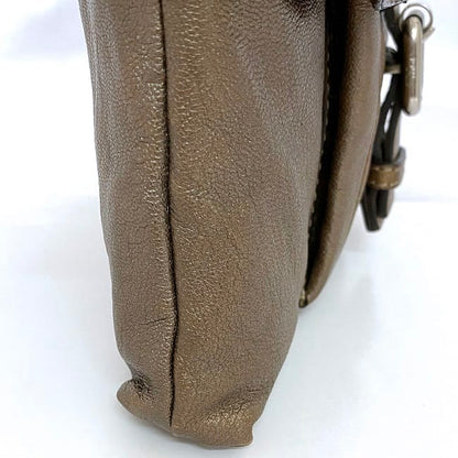 Chloe Chloe Shoulder Bag Purse Leather Metallic Brown Authentic