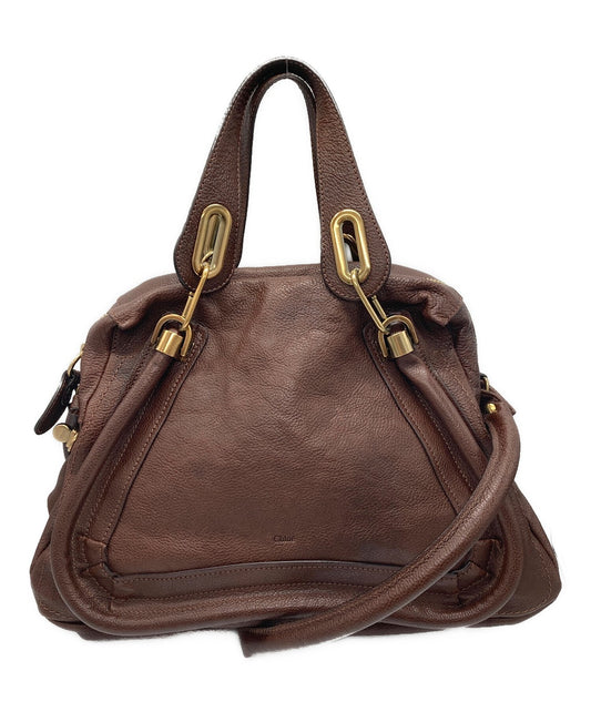 Chloe Hand Shoulder Bag Tote Purse 2way Paraty Leather Authentic