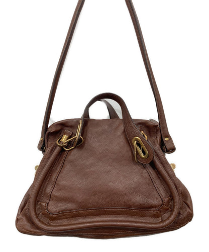 Chloe Hand Shoulder Bag Tote Purse 2way Paraty Leather Authentic