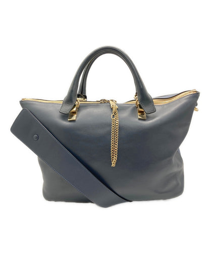 Chloe Hand Shoulder Bag Tote Purse 2way Blue Authentic