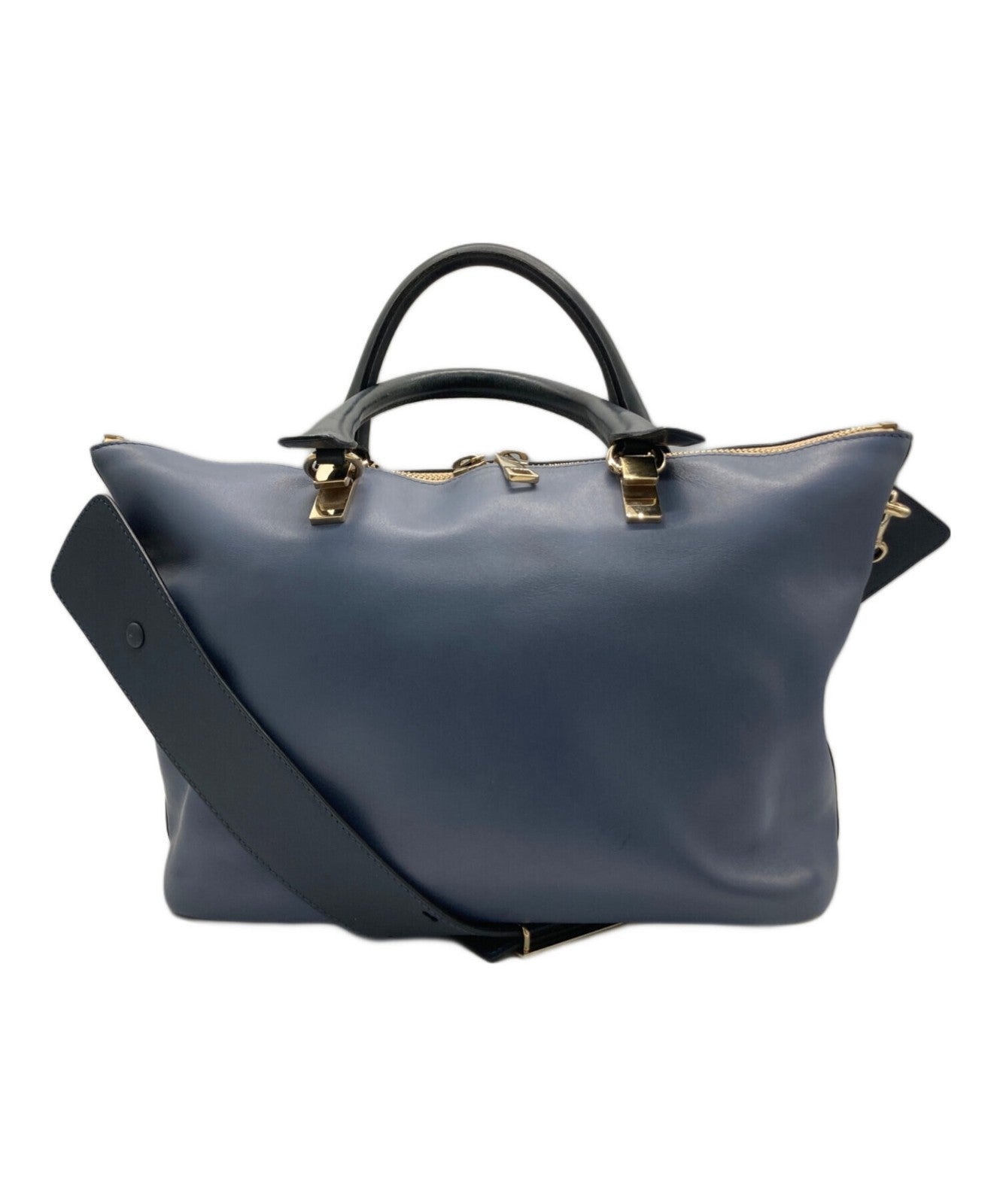 Chloe Hand Shoulder Bag Tote Purse 2way Blue Authentic