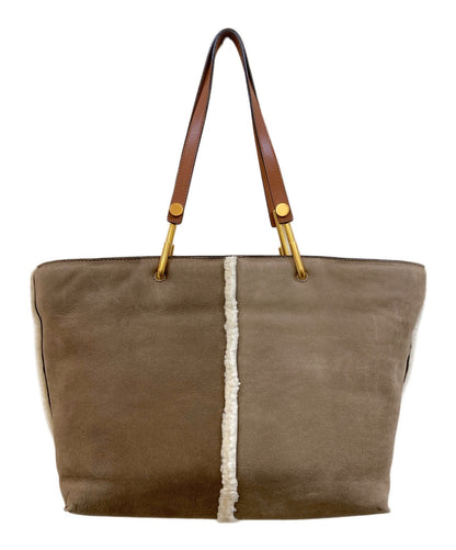 Chloe Hand Bag Tote Purse Mouton Greige Beige Authentic