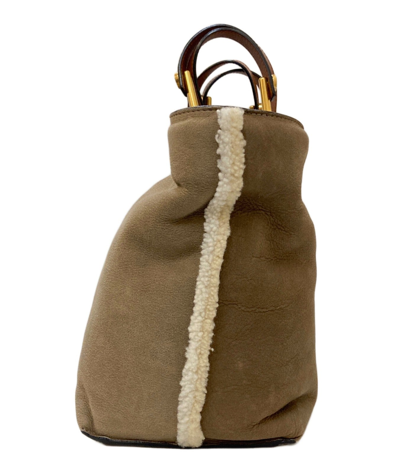 Chloe Hand Bag Tote Purse Mouton Greige Beige Authentic