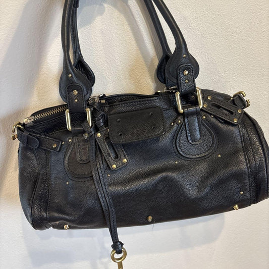 Chloe Hand Bag Tote Purse Leather Moss green Khaki Authentic