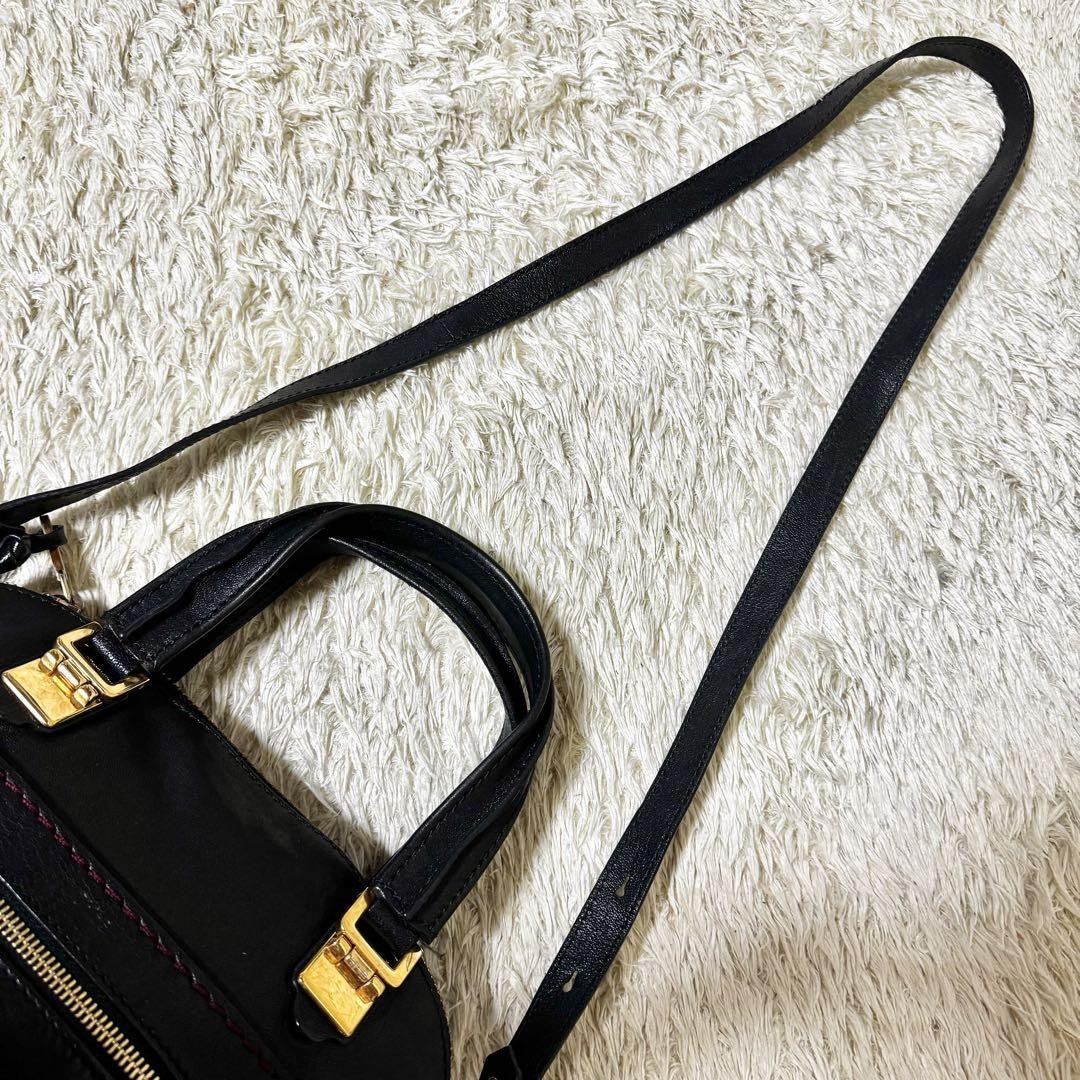 Chloe Hand Shoulder Bag Tote Purse 2way Leather Black Authentic