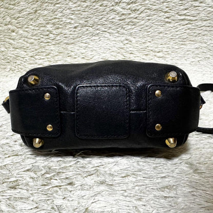 Chloe Hand Shoulder Bag Tote Purse 2way Leather Black Authentic