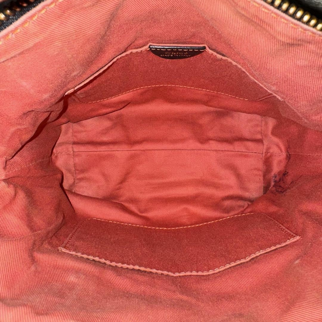 Chloe Hand Shoulder Bag Tote Purse 2way Leather Black Authentic
