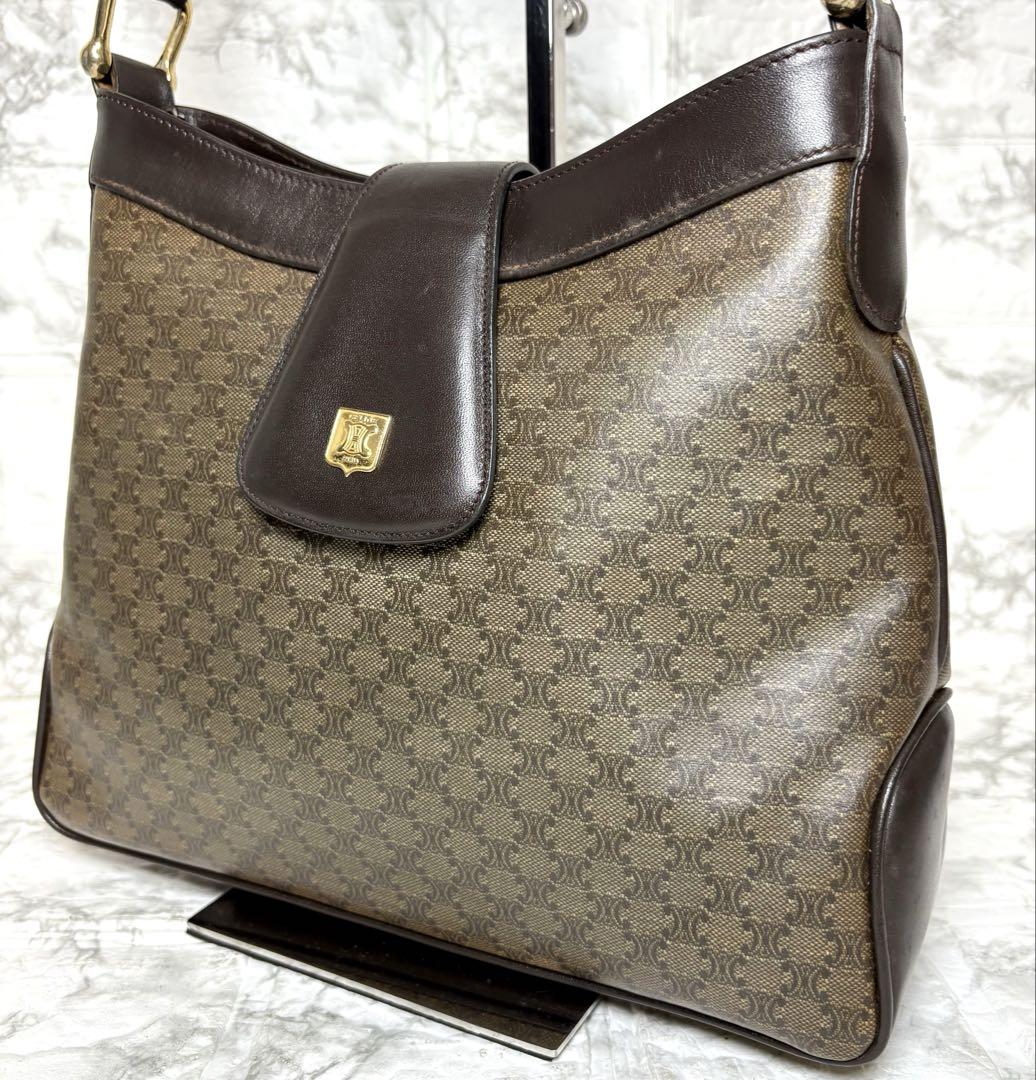 CELINE Hand Shoulder Bag Tote Purse Macadam Authentic