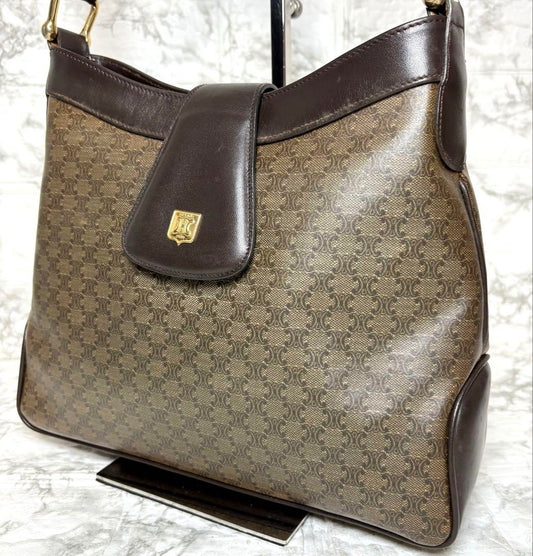 CELINE Hand Shoulder Bag Tote Purse Macadam Authentic