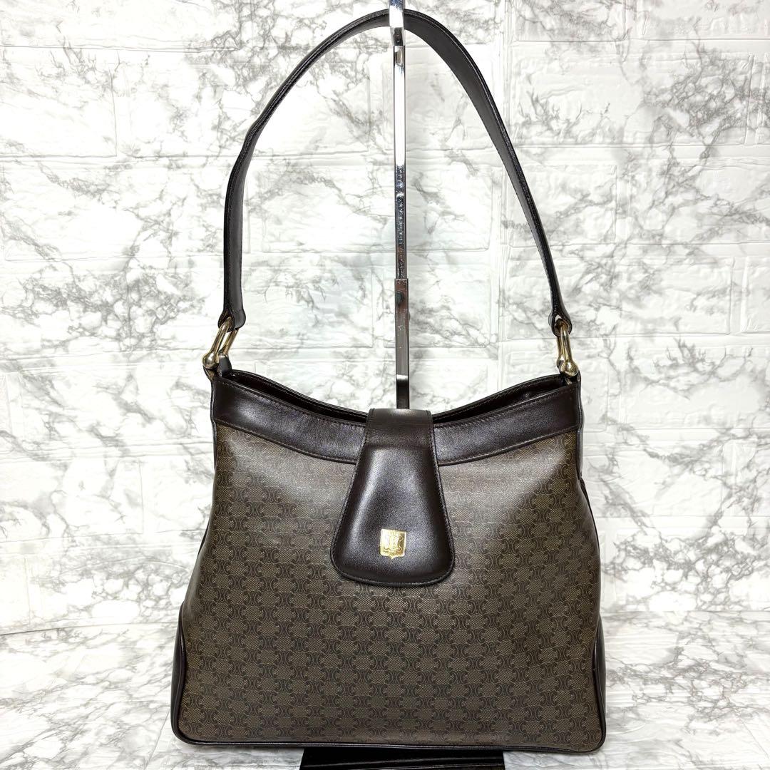 CELINE Hand Shoulder Bag Tote Purse Macadam Authentic