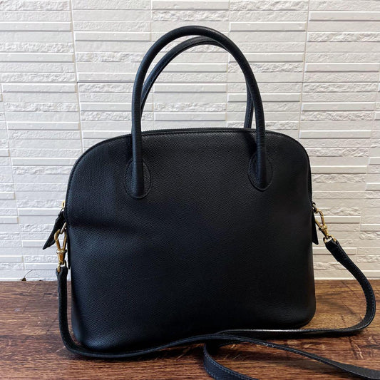 CELINE Hand Shoulder Bag Tote Purse 2way Leather Black Authentic